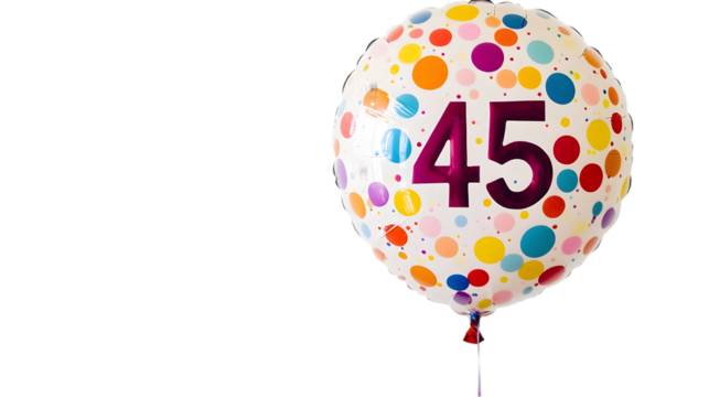 Colorful Polka Dot Balloon Celebrating 45th Anniversary - Powered by Adobe