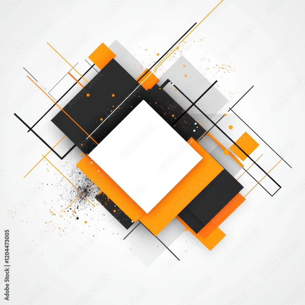 Poster Modern abstract design featuring geometric shapes and contrasting colors in a creative arrangement. Generative AI