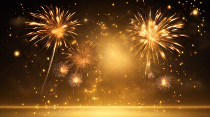Golden Fireworks Night Celebration Spectacular