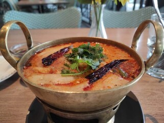 Seafood tom yum dish 