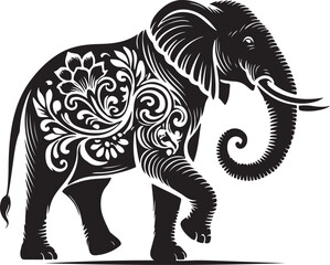 Elephants on white background