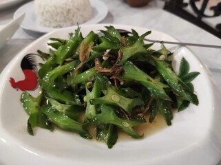 Stir fried winged beans 