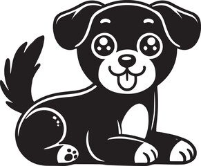 Hand drawn Dog silhouette vector white background