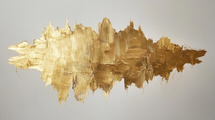 Abstract gold paint smear on white background