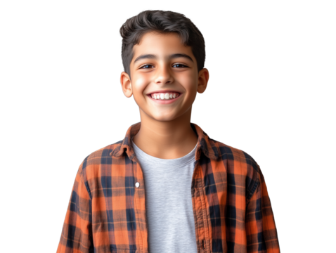 Happy boy smiling and laughing, isolated on transparent background