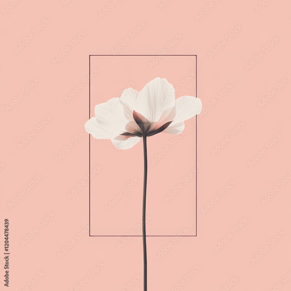 Leinwandbilder elegant white flower with minimalistic design on soft pastel background in modern decor setting. gen