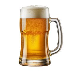 Beer chopp mug glass with foam lid isolated with transparent background