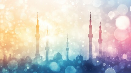 Majestic Mosque Silhouette Against A Dreamy Sky