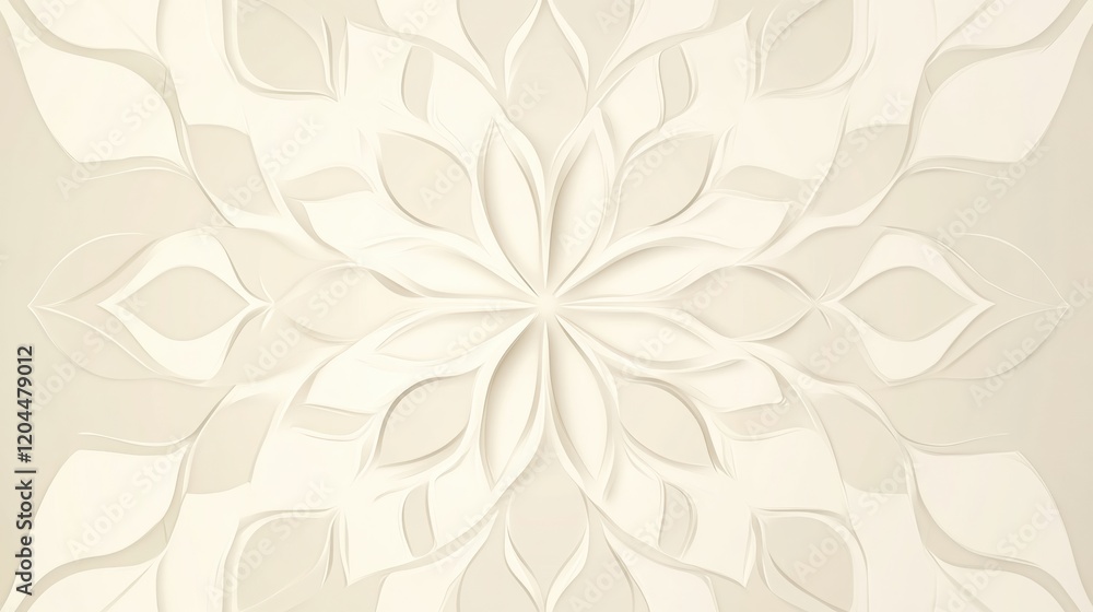 Poster intricate floral design on a light background showcasing detailed patterns with a sense of depth and