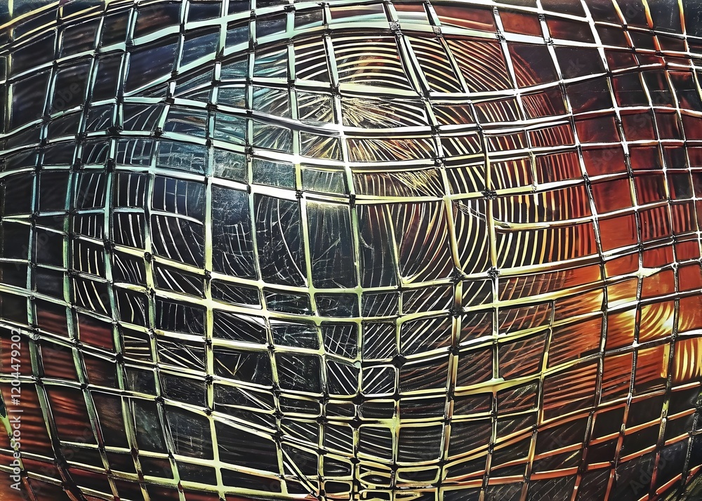 Poster intricate geometric patterns textures colors shiny depth visual art design