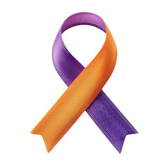 Purple And Orange Awareness Ribbon Loop For Fevereiro Roxo E Laranja with transparent background