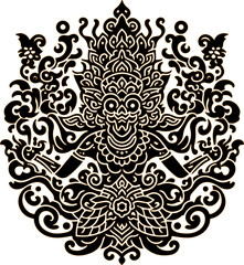 vector illustration sketch drawing of traditional ethnic wayang sacred gods and goddesses classic vintage.eps