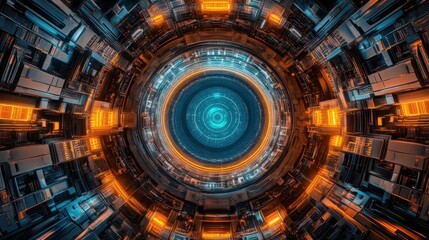 Fototapeta premium Futuristic Circular Technological Core System Design