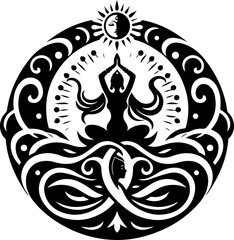 vector illustration sketch drawing of traditional ethnic wayang sacred gods and goddesses classic vintage.eps