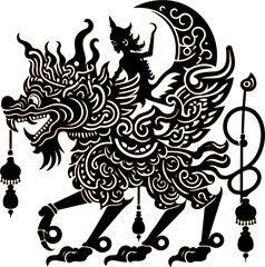 vector illustration sketch drawing of traditional ethnic wayang sacred gods and goddesses classic vintage.eps