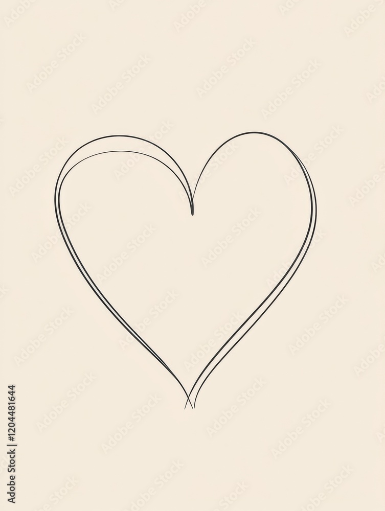 Leinwandbilder simple outline of a heart shape drawn with clean lines on a light background showcasing minimalist d