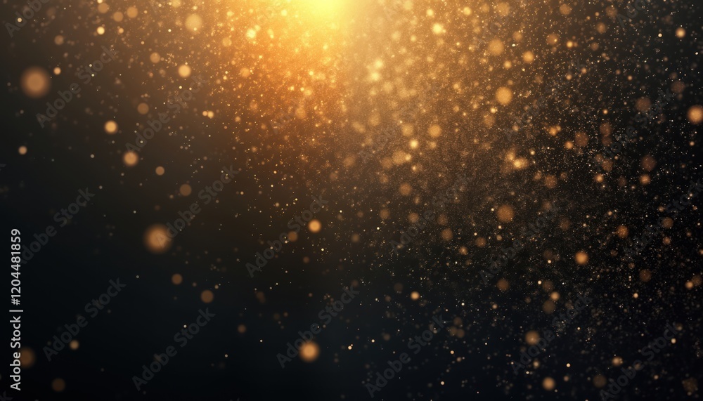 Poster Abstract golden blurred background with grainy dark texture. Illustrates dynamic glowing effect. Backdrop perfect for tech luxury presentations products. Suitable for high-end website headers