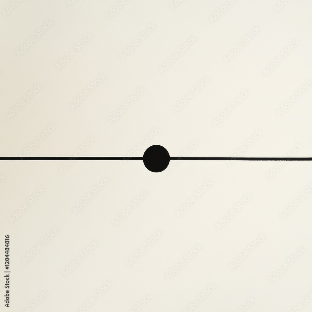 Fototapete Minimalist design featuring a centered black circle on a soft background creating a striking visual balance in composition. Generative AI