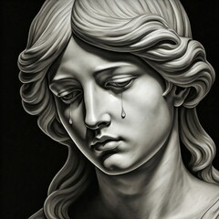 Fototapeta premium Sculpture of a weeping angel. 