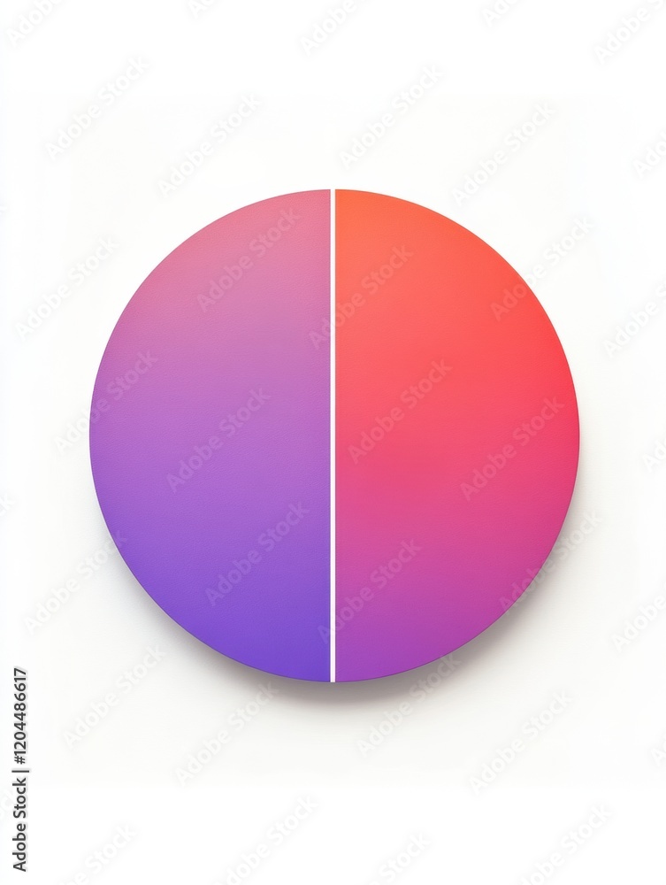 Poster color gradient circular design featuring a smooth transition from purple to red on a white backgroun