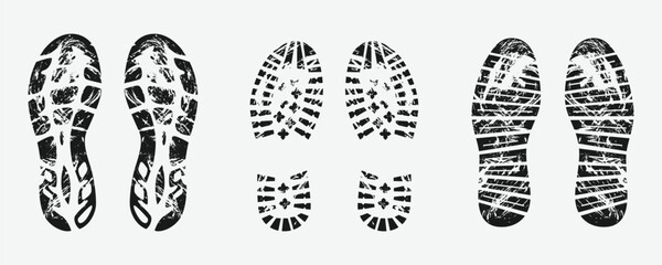 illustration of black footprints on white background