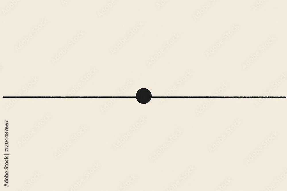 Fototapete minimalist design featuring a horizontal line and a central dot against a light background. generati