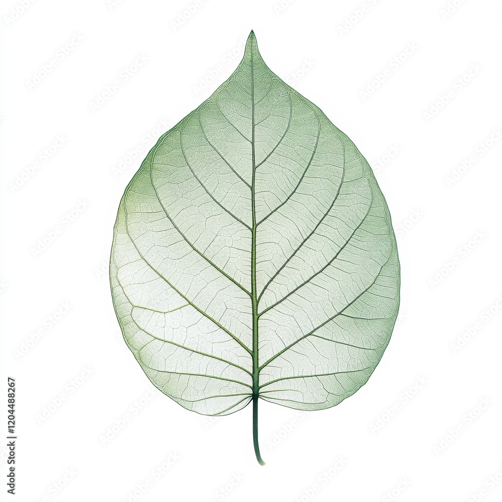Leinwandbilder delicate green leaf showcasing intricate vein patterns and translucent texture in natural light. gen