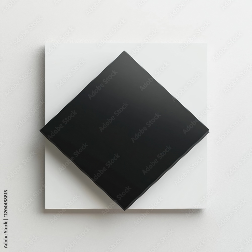 Aufkleber black and white geometric art piece displayed on a clean wall focusing on contrast and simplicity in