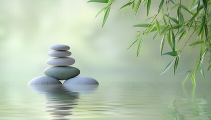 Spa still life bamboo and stones