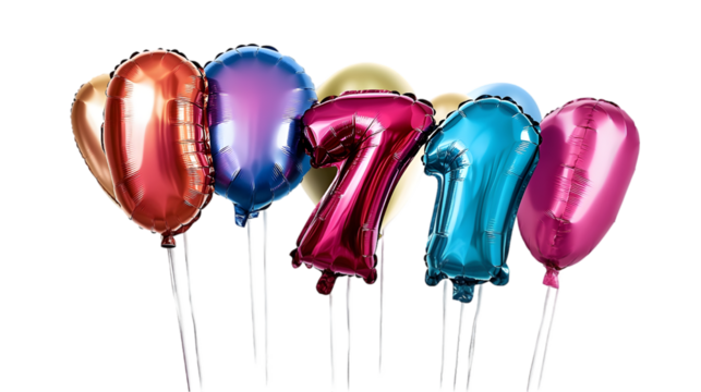 Festive Colorful Foil Balloons for Celebrations