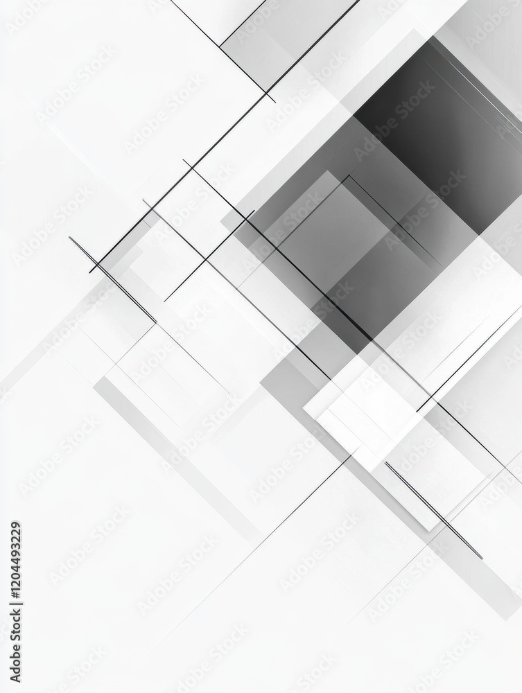 Aufkleber abstract design of geometric shapes and lines in black and white with a modern aesthetic in an artis