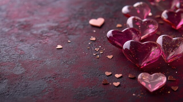 Romantic, elegant hearts on a textured neutral backdrop, soft highlights and blank copy space—perfect social media banner or greeting card template for weddings, Valentine’s Day and love promotions.