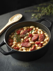 Dark and Minimalist Stew in a Dutch Oven