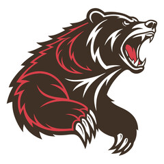 Angry bear logo design .