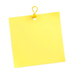 Clean Vector of Blank Yellow Sticky Note on Transparent Background