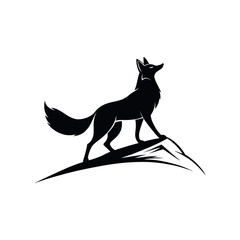 fox,Adventure fox silhouette vector line art logo design