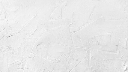 Texture of white plaster on a concrete wall handmade. Construction