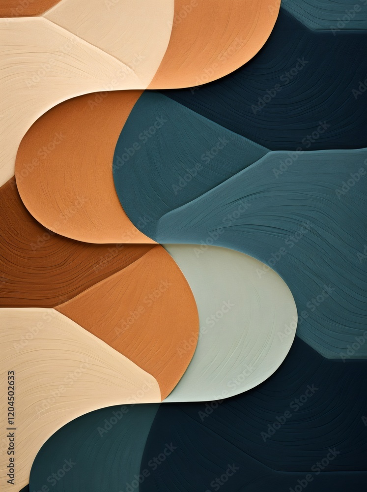 Aufkleber Abstract background showing overlapping rounded shapes creating a wave pattern