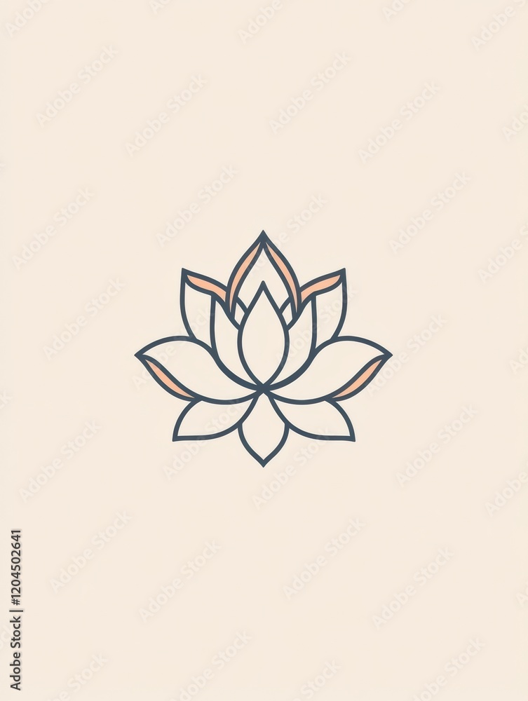 Poster stylized lotus flower design with clean lines for relaxation and mindfulness. generative ai