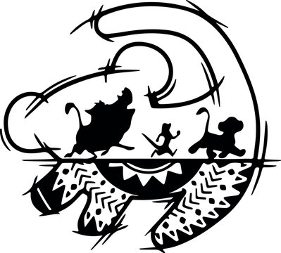 Drawing lion hakuna design art