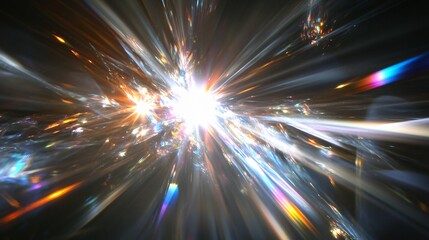 Naklejka premium Abstract Light Explosion Colorful Rays Burst Background