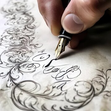 Elegant Calligraphy: Art of Handwriting with Fountain Pen Ink Flourishes - Tutorial