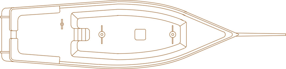 vector sketch illustration of the silhouette of a fishing boat design for fishing in rivers and seas.eps