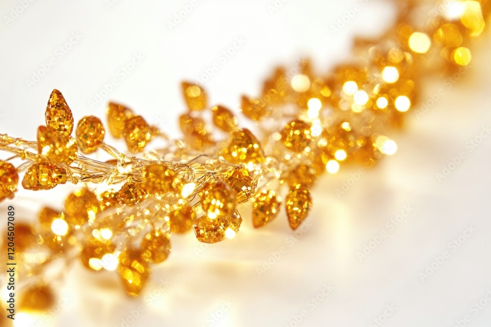 Poster A close-up view of a string of lights, ideal for capturing details or showcasing in decorative arrangements