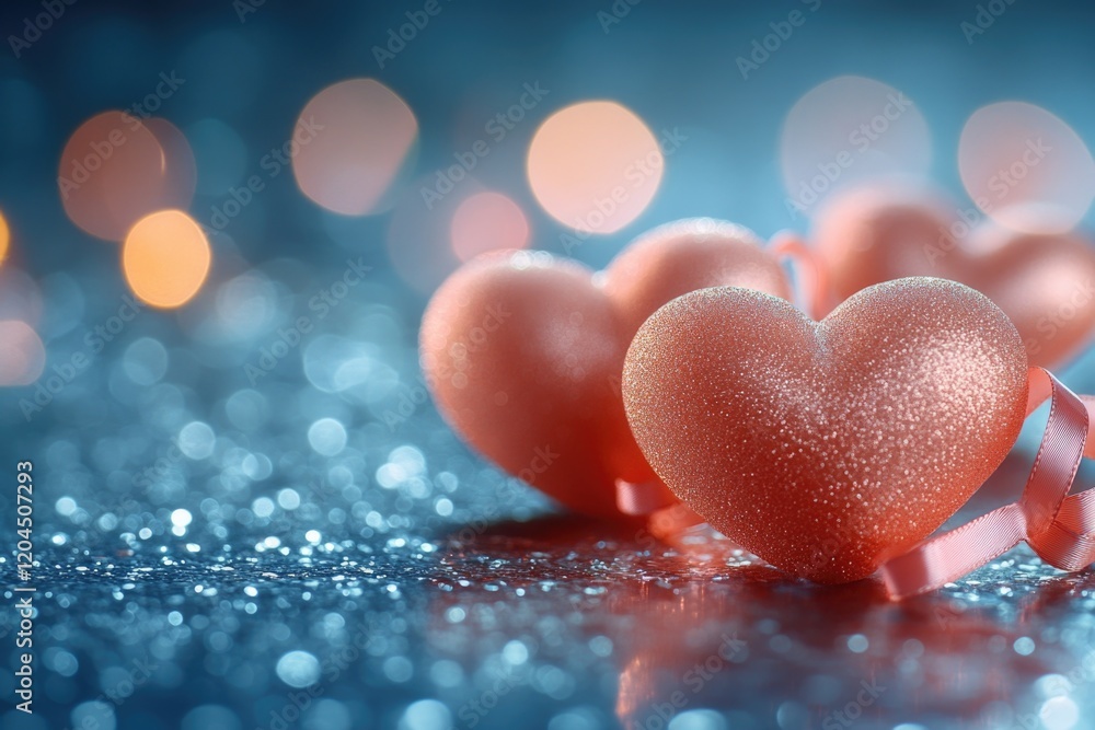 Poster a pair of hearts sit on a table, often used as a decorative or symbolic gesture