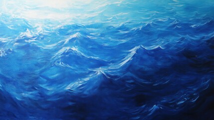 Obraz premium Tranquil deep blue ocean with gentle waves