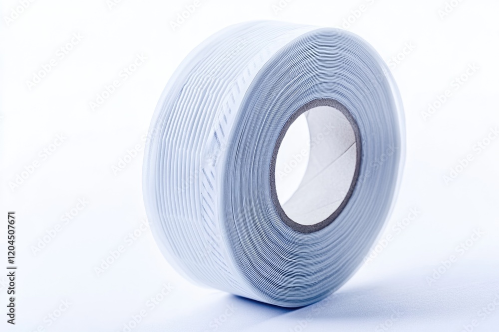 Poster close-up shot of a roll of tape on a white background, often used for diy projects and crafting