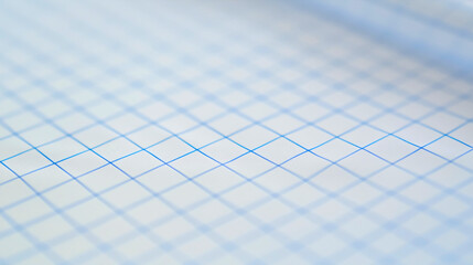 Blue Blank Notebook Sheet with Checkered Pattern and Grid Texture for Education Purposes