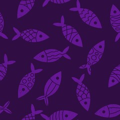 Ocean seamless fish pattern for wrapping paper and fabrics and linens