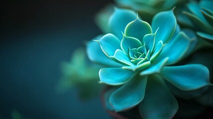 Obraz premium Stunning Teal Succulent Closeup Photography
